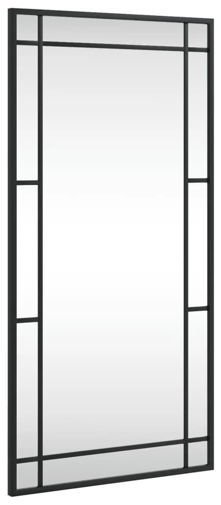 fekete téglalap alakú vas fali tükör 40 x 80 cm