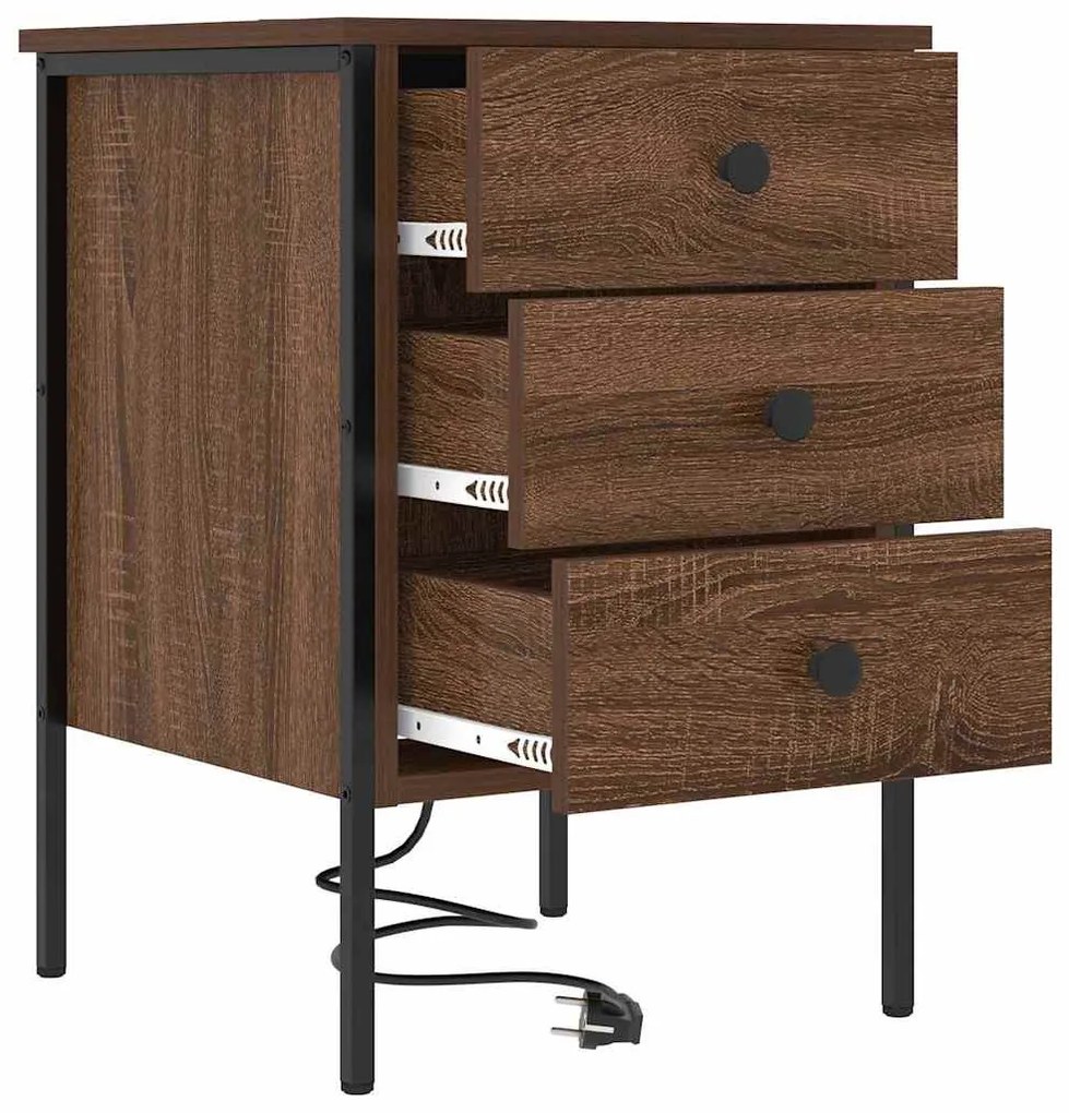 Éjjeli Szekrények 2 pcs barna tölgy 42 x 41 x 61 cm Faanyag