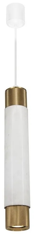 Csillár zsinóron Marble white/brass 1xGU10/8W/230V