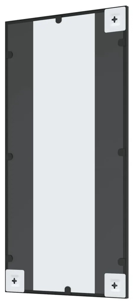 fekete téglalap alakú vas fali tükör 40 x 80 cm