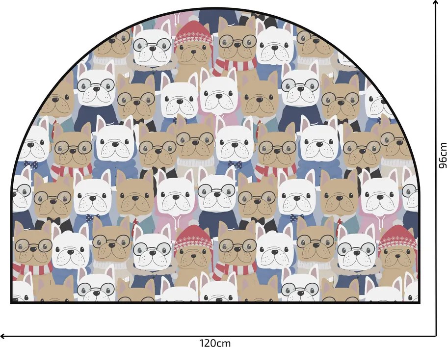 PIPPER. Védő textil falmatrica – Ív – Bulldogok Méret: 120x96cm, Indíték: névvel