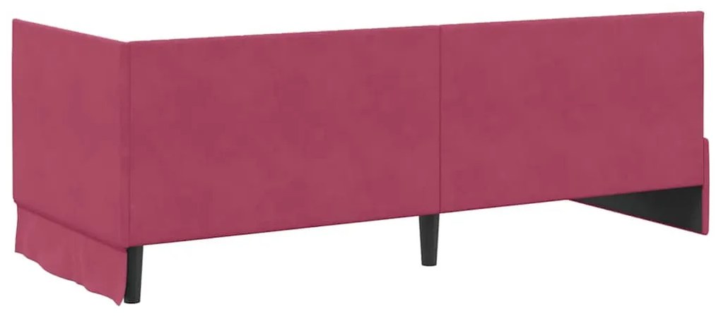 Sarokágy keret fejtámlával bordó 80 x 200 cm Bársony
