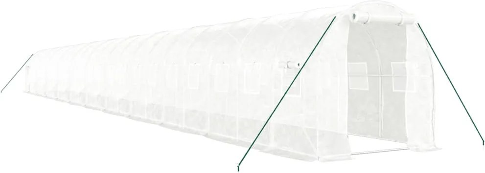 vidaXL fehér acélvázas melegház 44 m² 22x2x2 m