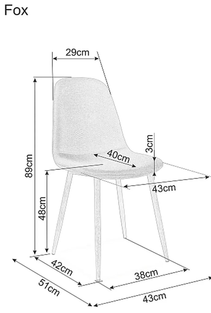 AKCIÓ Szürke FOX szék tölgy lábakkal II. osztály