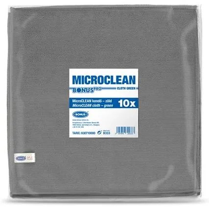 Törlőkendő, mikroszálas, univerzális, 10 db, 32x32 cm, BONUS MicroCLEAN, szürke (KHT1298)