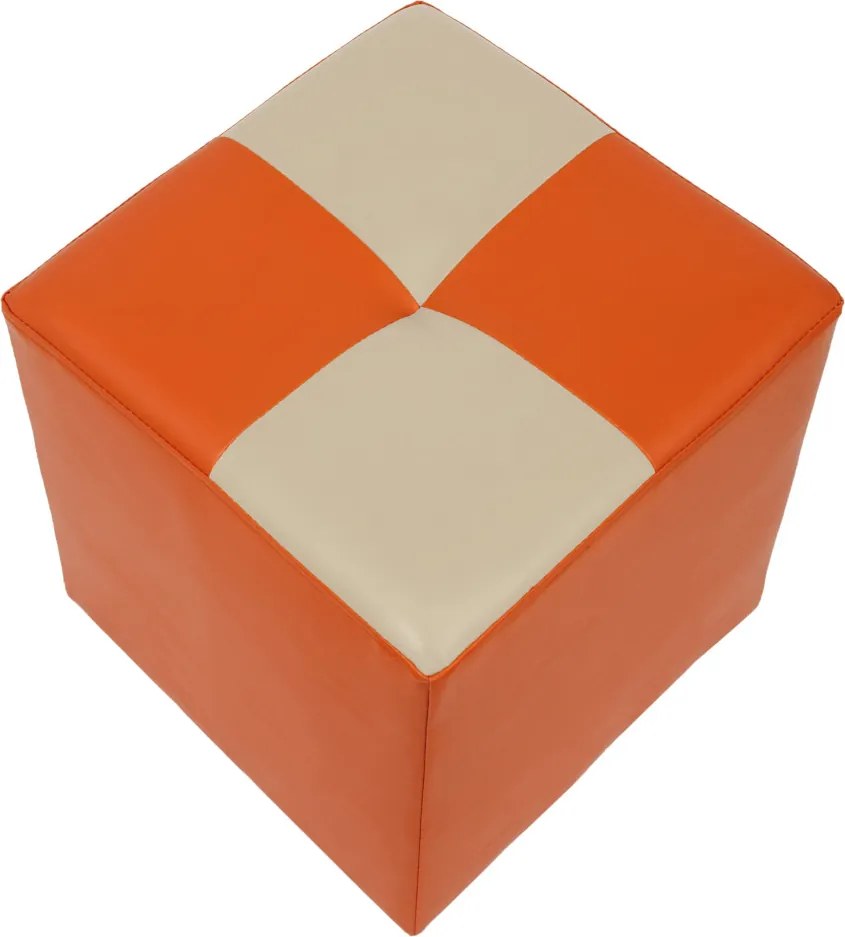 Cool puff - műbőr, narancssárga/krém - 21895/21834 R