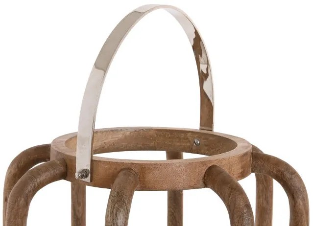 Gyertyatartó akasztóval mangófa kerettel 42 cm magas