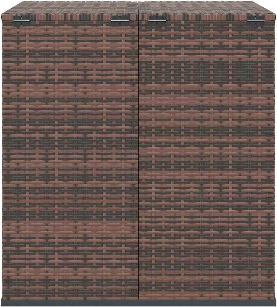 Barna Polyrattan Kerti Párnatartó Doboz 100 X 97,5 X 104 Cm