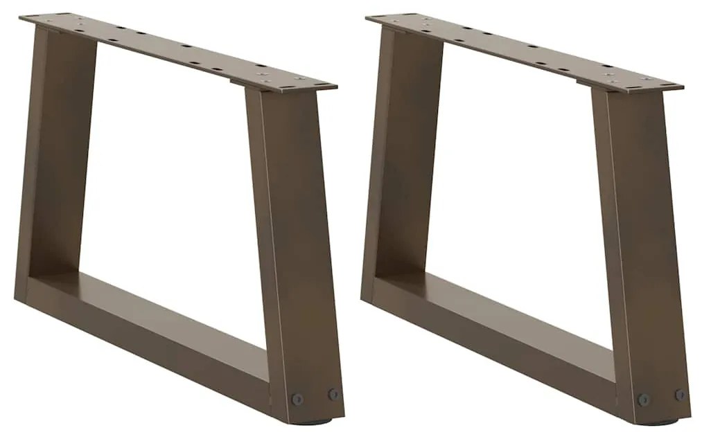 2 db V-alakú natúr acél dohányzóasztal láb 70 x (30-31,3) cm
