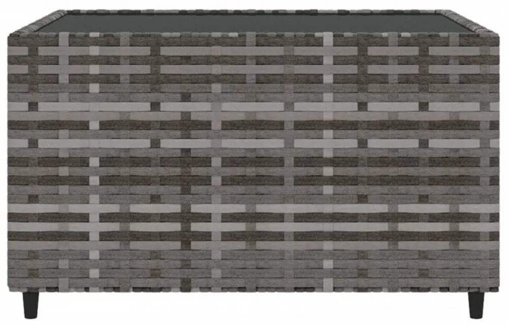 szürke polyrattan négyzet alakú kerti dohányzóasztal 50x50x30cm