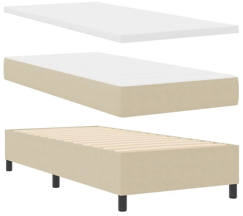 Box Spring Ágy Matrac Kellemes Zöld Szürke 80x200 cm Kordbársony Szövet