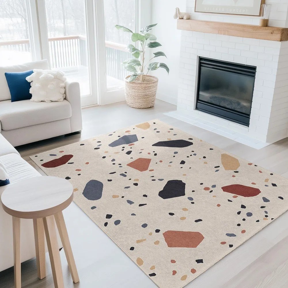 Krémszínű mosható szőnyeg 60x100 cm Cracked Terrazzo – Mila Home