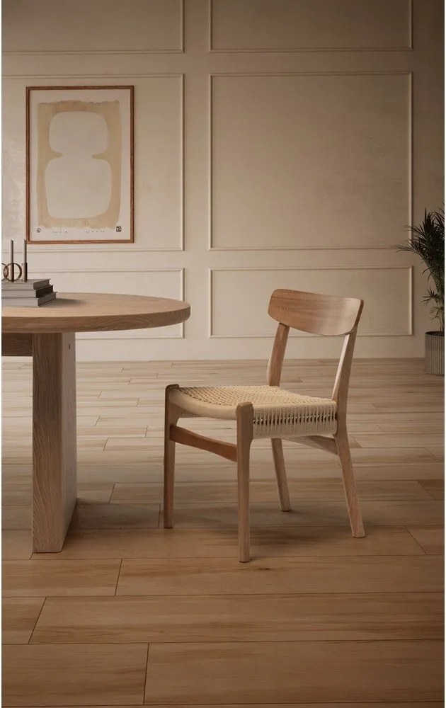Natúr színű kaucsukfa étkezőszék szett 2 db-os Biel – MOME