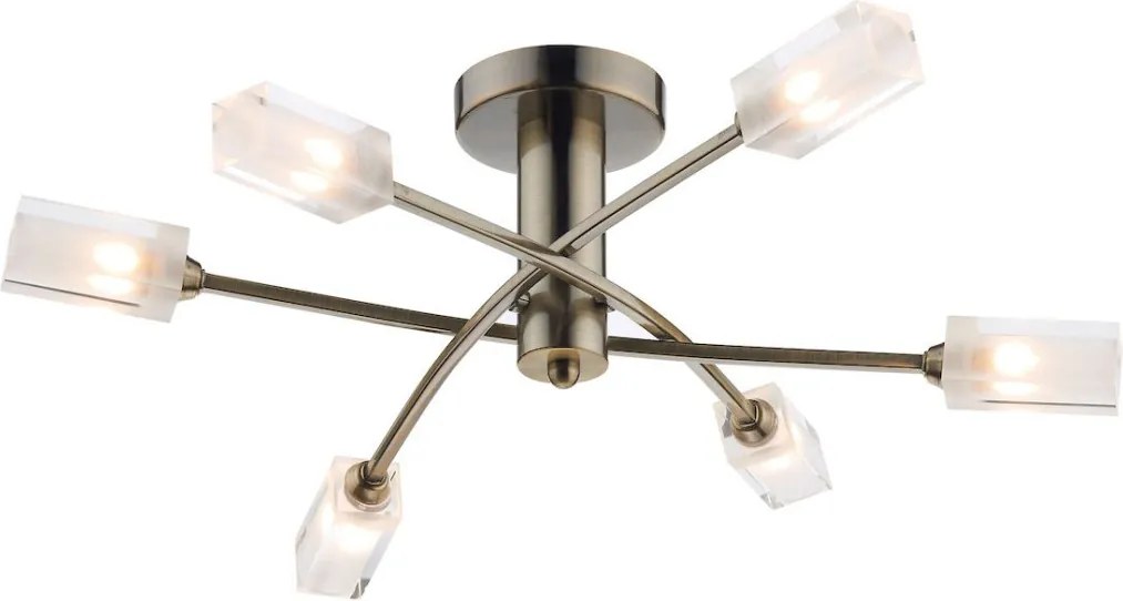 DAR LIGHTING MOR6475 MORGAN Mennyezeti Csillár Antik Sárgaréz, Átlátszó G9 IP20