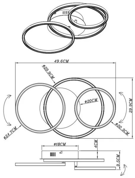 Globo 67233-30S - LED Mennyezeti lámpa KENDY LED/30W/230V