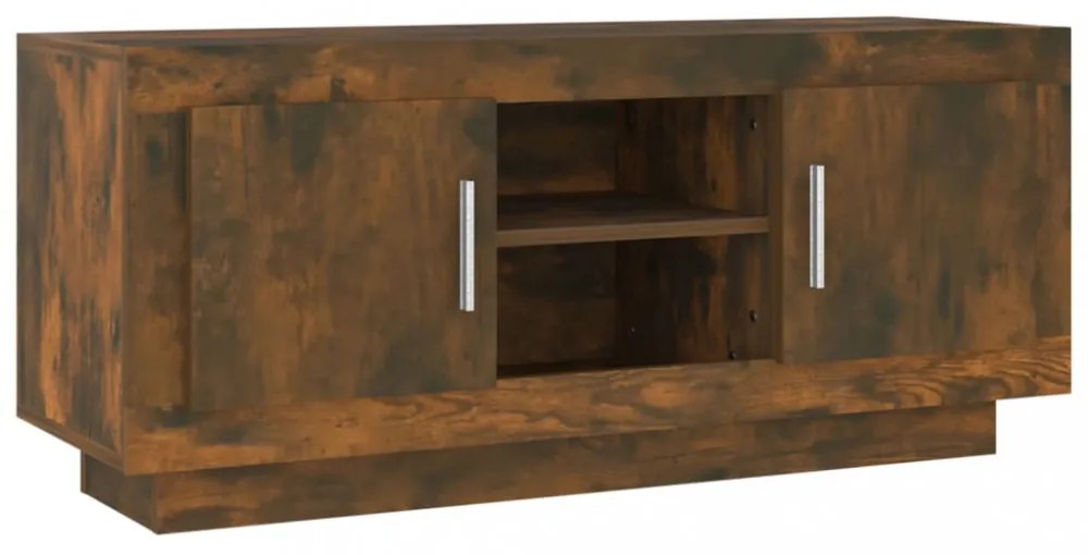 füstös tölgy színű szerelt fa TV-szekrény 102 x 35 x 45 cm