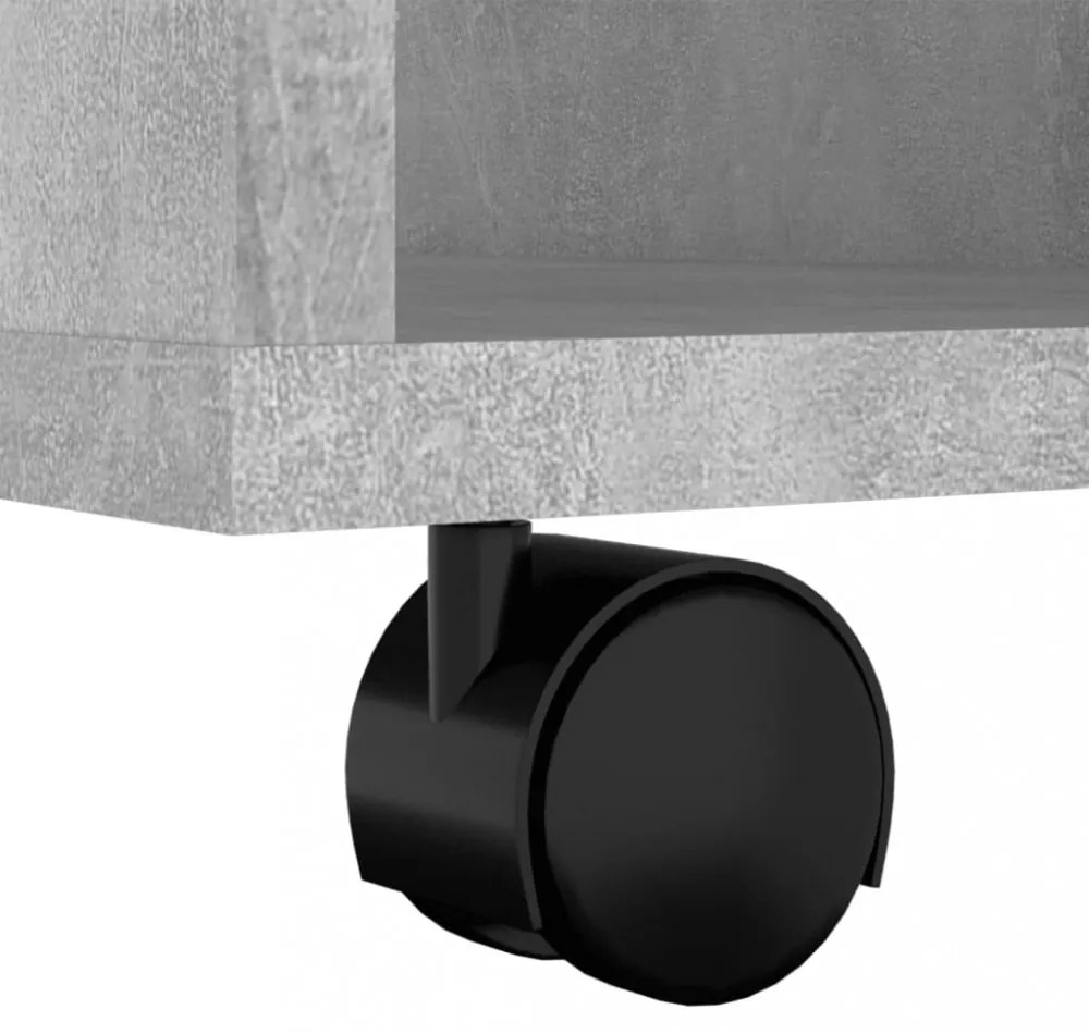 betonszürke szerelt fa kerekes szekrény 60 x 35 x 75 cm