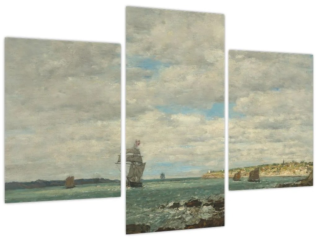 Kép - Eugène Boudin, Coast of Brittany, reprodukciók (90x60 cm)