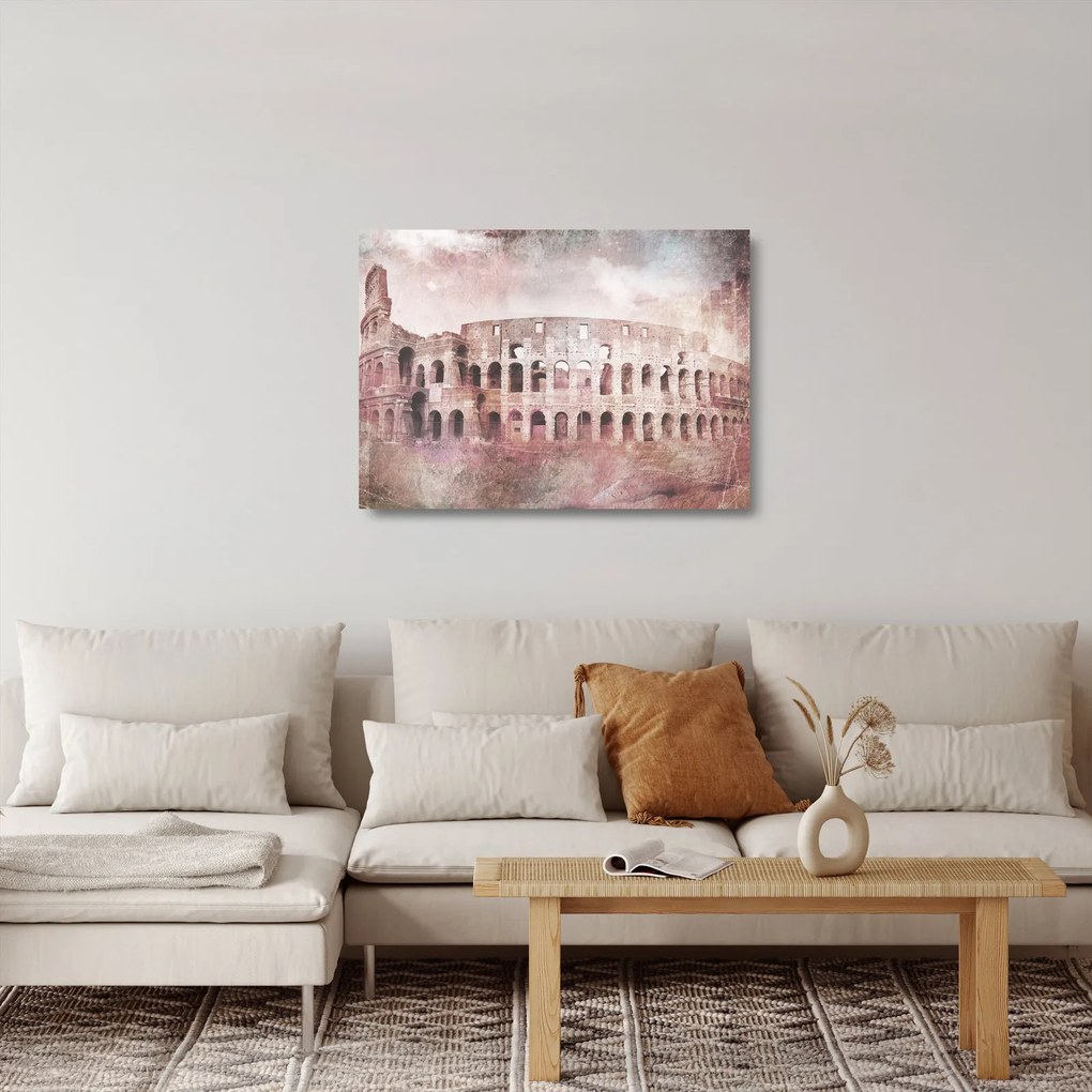 Üveg kép - Vintage Üveg képeslap a városról N⁰2 (70x50 cm)