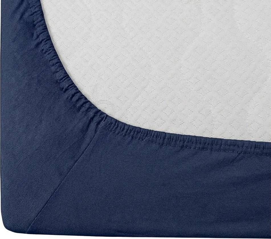 Pamut gumis lepedő STANDARD 90 x 200 cm tengerészkék