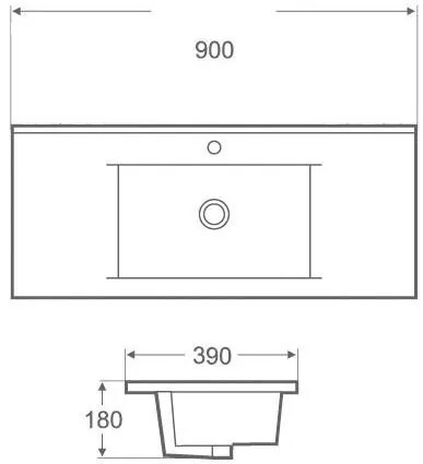 AREZZO design Medford 90x39 beépíthető mosdó AR-3090