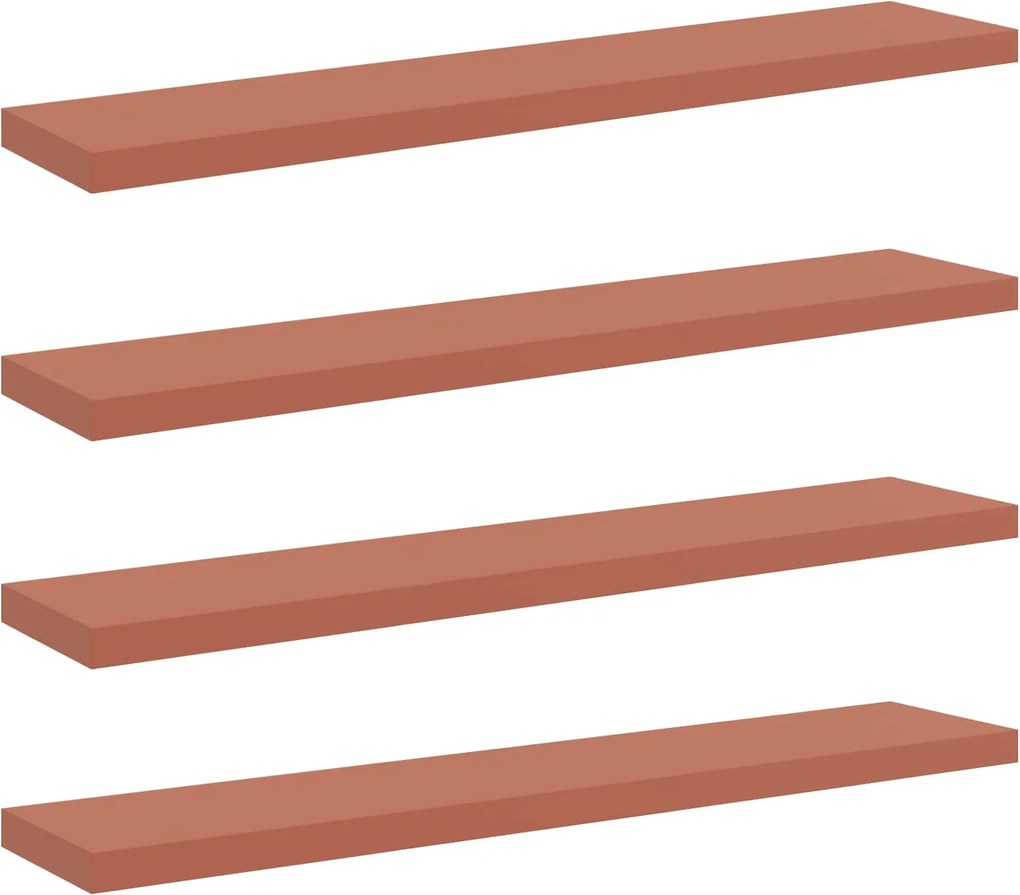 vidaXL Falpolc Falra szerelhető 4 pcs Piros 120 x 23,5 x 4 cm Faanyag