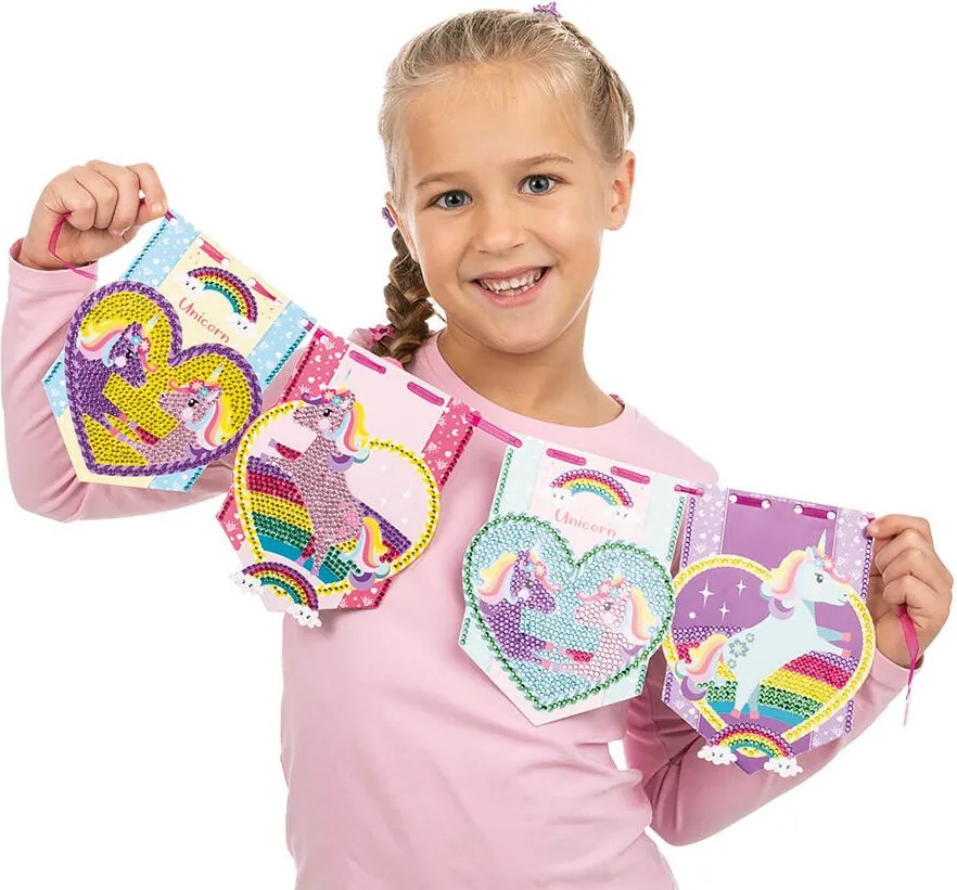 Unikornis Heart gyémántszemes girland szett 4 db-os