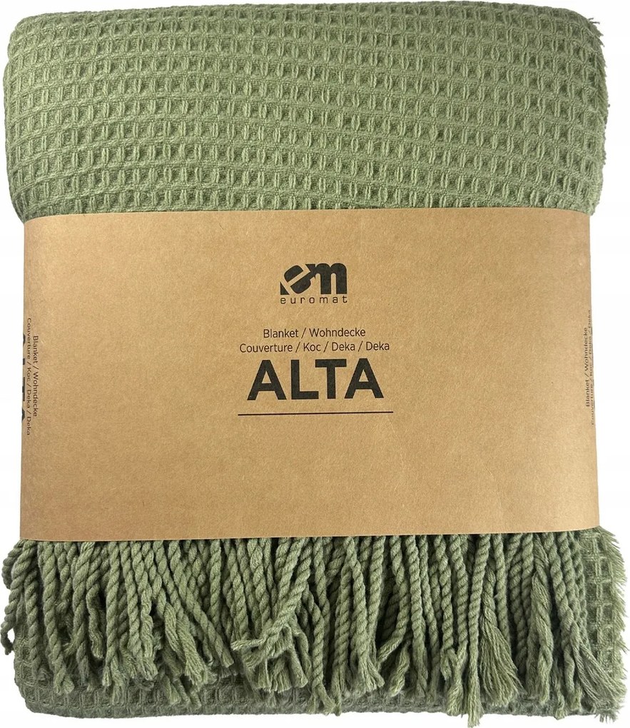 Jacquard takaró rojtokkal Ágytakaró Alta Ostya szerkezet Zöld 200x220 cm