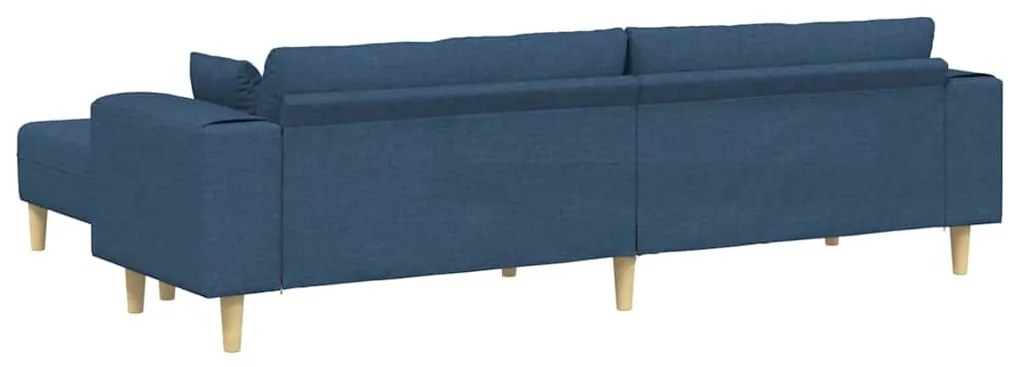 Szövet kanapé párnával 3 pcs Kék 208 cm szövet