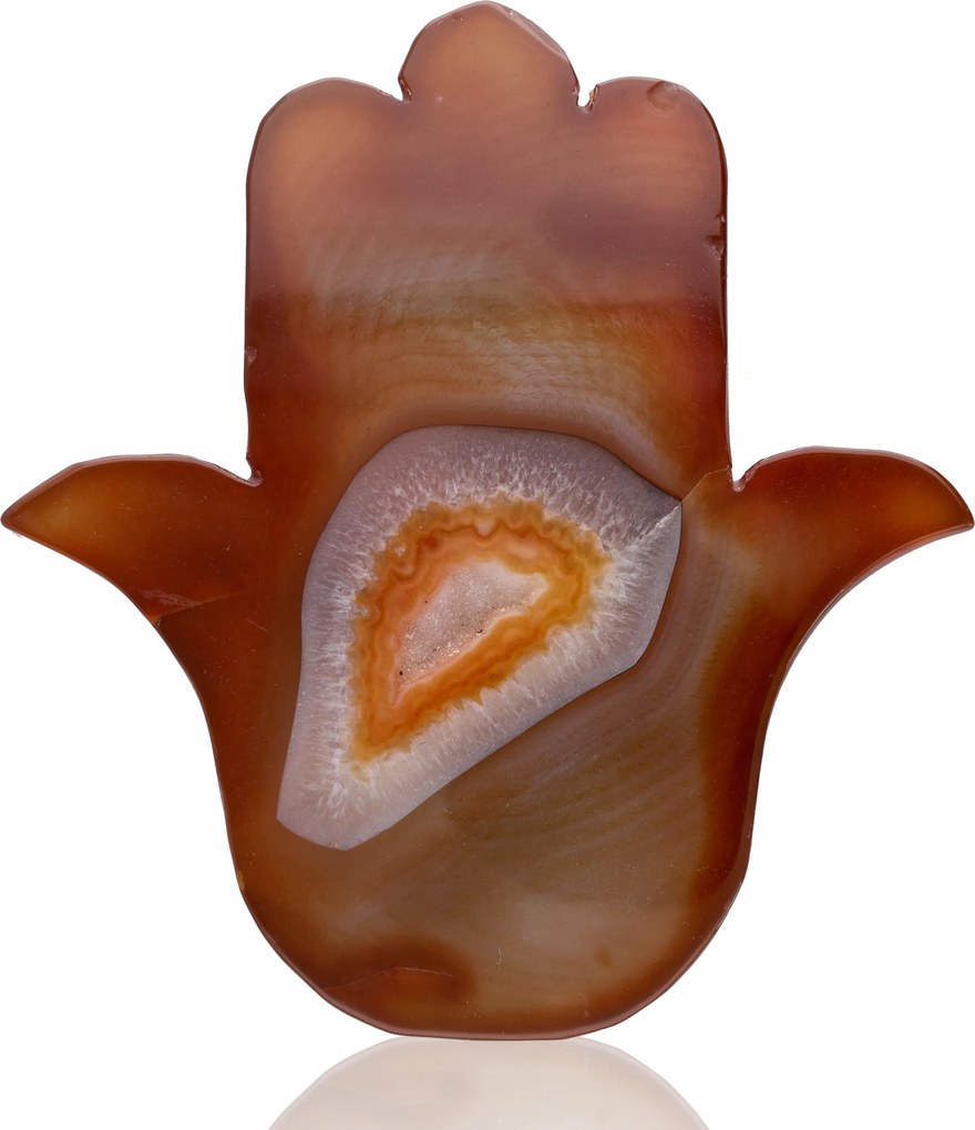 Hamsa természetes kőből Achát Gyönyörű Példány 261g kéz állvány 106