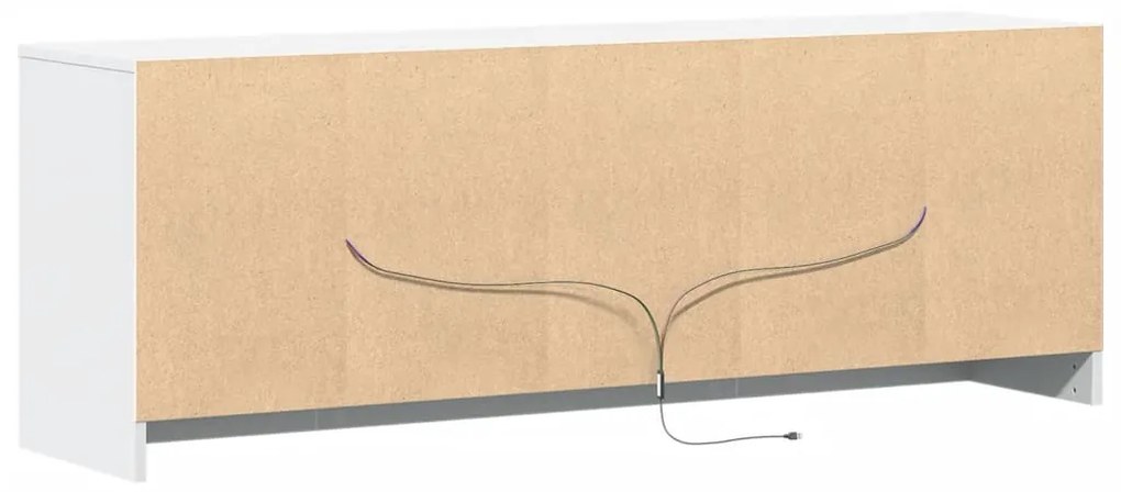fehér szerelt fa TV-szekrény LED-ekkel 139,5 x 34 x 50 cm
