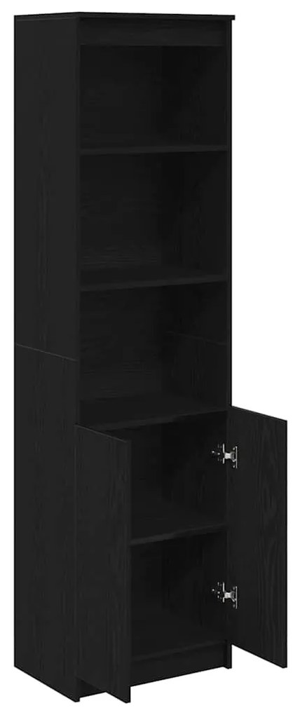 fekete tölgy szerelt fa magasszekrény 50x35x180 cm