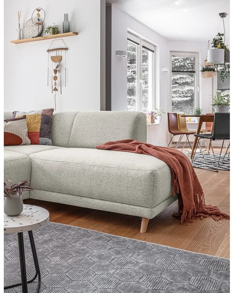 Bézs kinyitható-tárolóhelyes sarokkanapé (jobb oldali-L alakú) Classy Sophie – Miuform