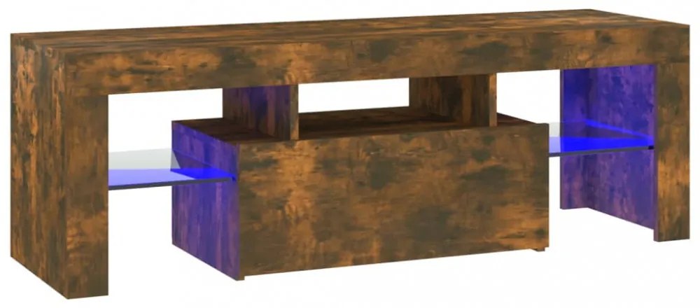füstös tölgy színű TV-szekrény LED-világítással 120x35x40 cm