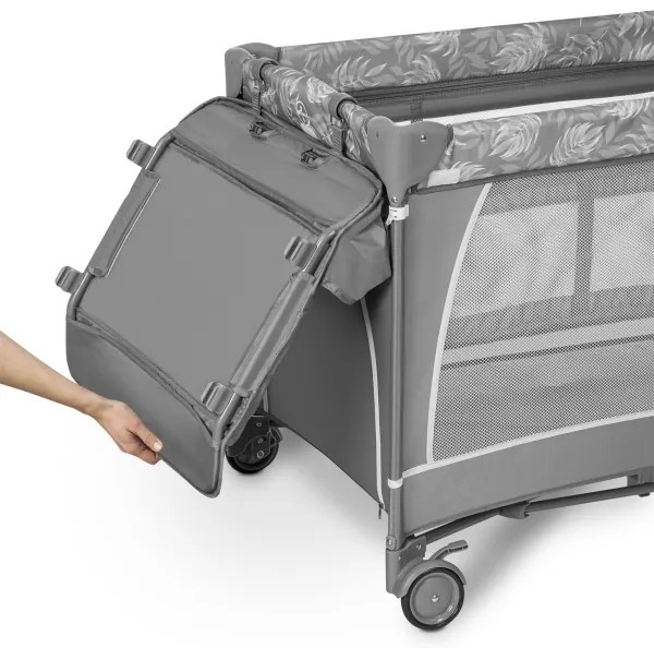 Lionelo - Utazó kiságy FLOWER Kőszürke