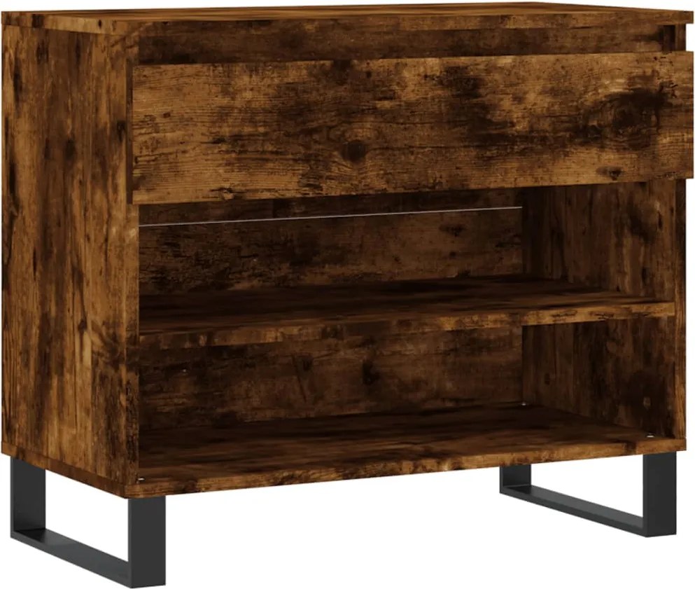 vidaXL füstös tölgy színű szerelt fa cipősszekrény 70 x 36 x 60 cm