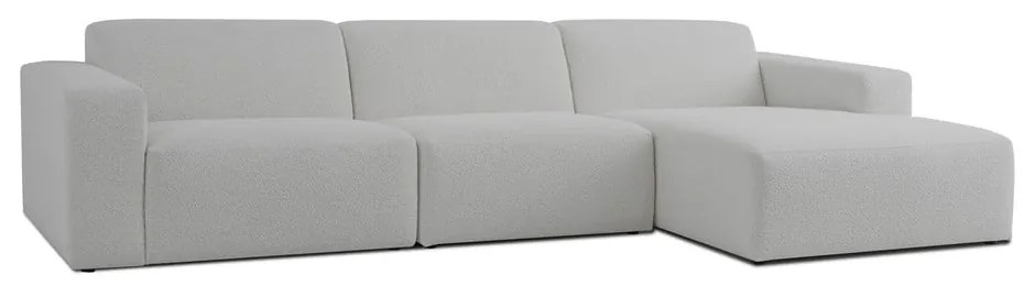Fehér buklé sarokkanapé (jobb oldali) Roxy – Scandic