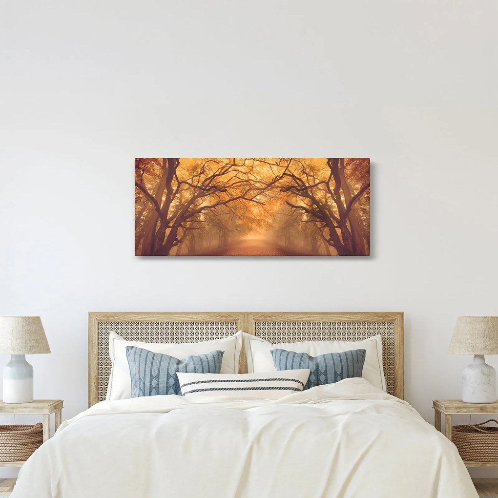 Egy út képe egy őszi tájon (120x50 cm)