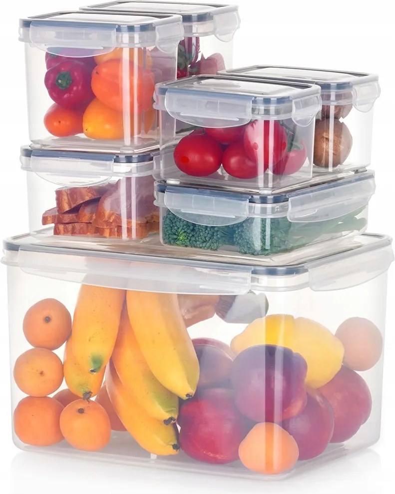 Ételtároló Doboz Szett Fedéllel És Uzsonnás Doboz Tömítéssel 7 Db-os