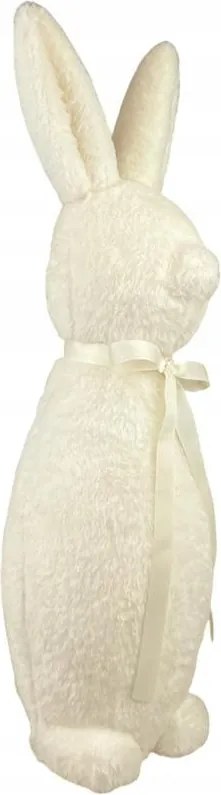 Húsvéti nyuszi figura dekoráció nyuszi krémszínű szőrme 40 cm