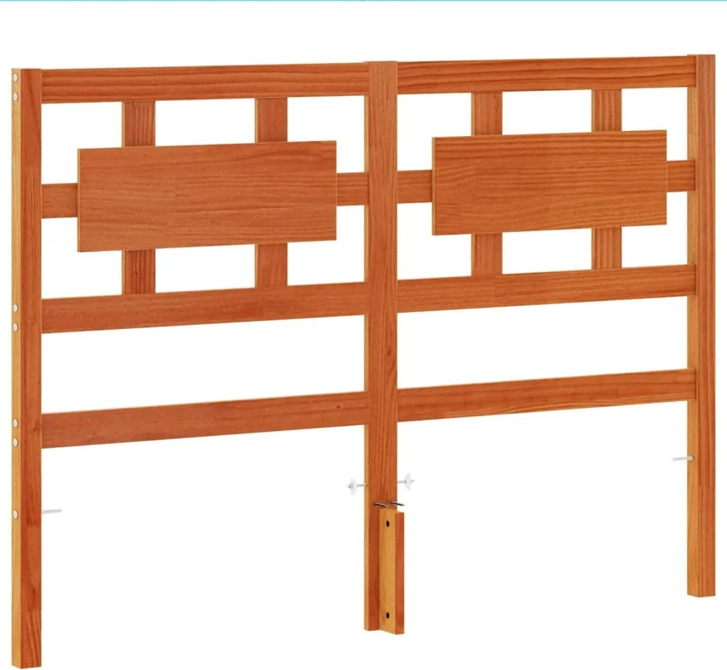 vidaXL viaszbarna tömör fenyőfa fejtámla 135 cm