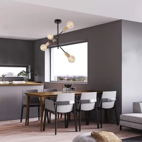 Briloner 2856-045 - Csillár rúdon NATURE 4xE27/60W/230V