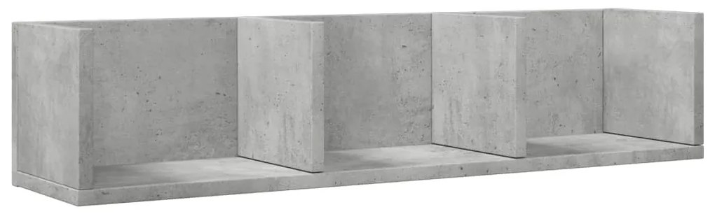 betonszürke szerelt fa faliszekrény 75x18x16,5 cm