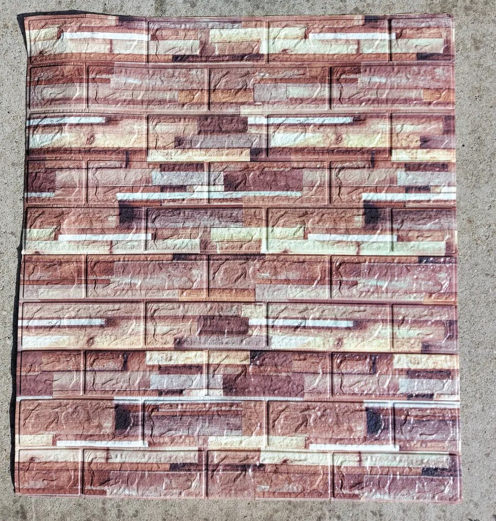 10 darab Öntapadós 3d Pala Kő Hatású Dekor Falmatrica Tapéta 70X77 Cm Tapéta