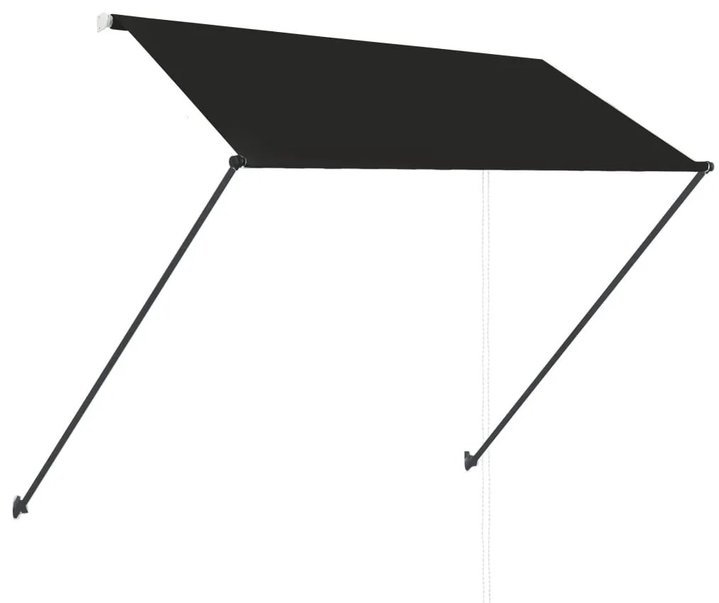 Feltekerhető antracitszürke napellenző LED-del 250 x 150 cm