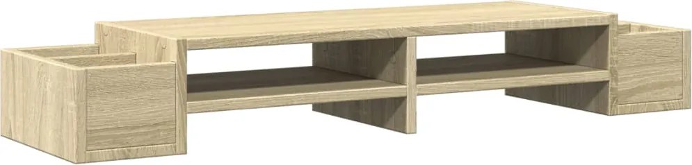 vidaXL sonoma tölgy szerelt fa monitorállvány tárolóval 100x27x15 cm