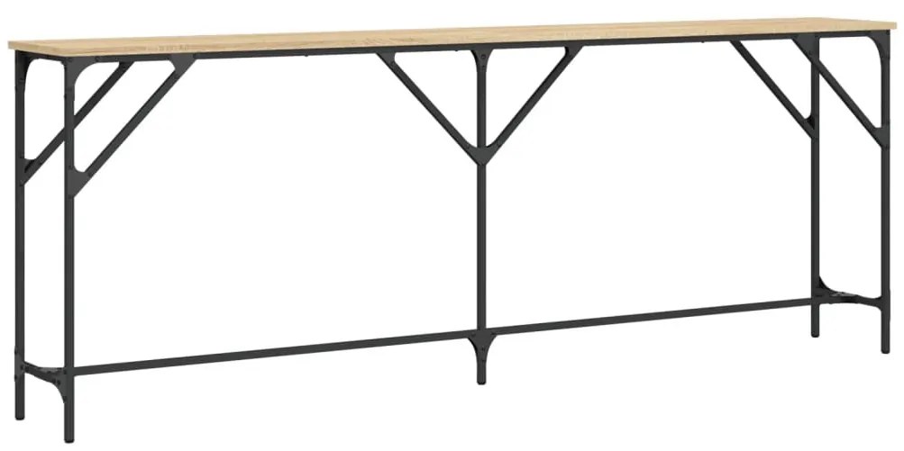 sonoma tölgy színű szerelt fa dohányzóasztal 200x29x75 cm