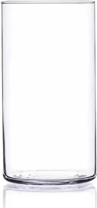 Üveg váza henger H-20 cm D-10 cm süllyesztett