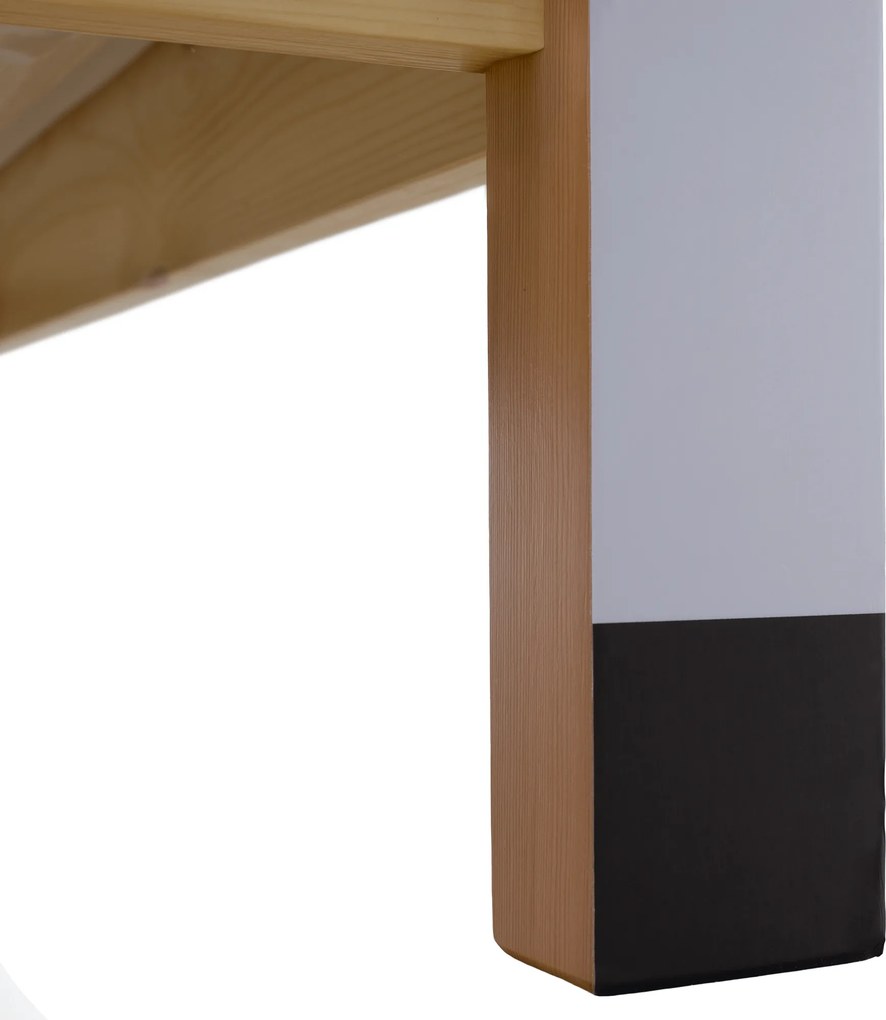 Montessori ágy, természetes/fehér/fekete, 90x200, FUTAL