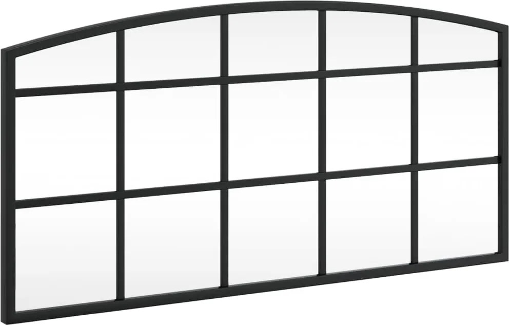 vidaXL fekete ívelt vas fali tükör 60 x 30 cm